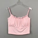 Pure Babes Ear Bra Bra Brae Sling Vest Women Summer With Chest Pads Short Repair Inside The Bottom Top