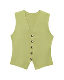 Summer New Undecorated Knitted Vest Knitted Folding Splicing Skirt Set
