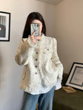 Small Fragrant Coat Women's Autumn 2025 New Design Color Wave Dot Esopus Loose High-End Feeling Long-Sleeved Top