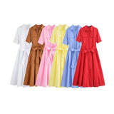 BSK&TRAF Women's Clothing 2025 Summer New Set Of Slim Leisure Silk Dress 2640360