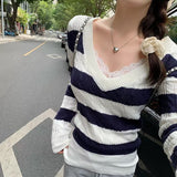 Korean Atmosphere Wears A Jabs Muscle Sweater V-Neck Knitted Bottom Shirt For Women's 2025 Autumn And Winter