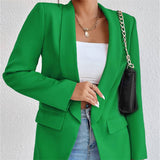 Explosion Women's Casual Fashion Loose Solid Color Temperament Commuting Collar Jacket Suit Spring And Autumn Coat