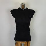 South Korea 2025 Spring And Summer New Temperament Slimming Half-High Collar Knitted Vest T-Shirt Top Female Ins