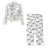 Spring New Wave Dot Shirt Jacket 2010708 Capri Pants 6929406