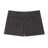 Spring New Slim Thin Striped Waist Shorts 4341402