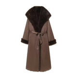 BSK&TRAF Women's Winter 2025 New Artificial Fur Belt Coat 3581240