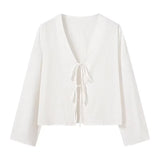 Spring New Women's Women's Dress With Open Shirt Thin Long-Sleeved Top