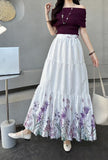 French Rags Hollowed-In Children's Half-Dress Women's Spring Loose Thin Temperament Mid-Long Skirt