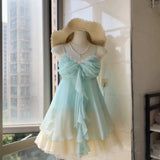 Tea Wear A Set Of Summer Sweet Temperament Slings Pony Pony Short Skirt Small Man Two Sets