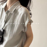 2026 Summer High-End Blue Short-Sleeved Shirt Women's Summer Commute Wearing Shirt Small Sleeveless Sleeveless Top Sense