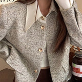 Small Fragrant Breeze Jacket Spring And Autumn POLO Collar 2025 New Short Coat Short Temperament Coarse Flowers On The Top