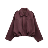 Spring New Velvet Texture Effect Bomber Jacket Jacket