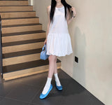 Korean Wearing A Small Black Dress Woman Design Tidaught Cloud Short Skirt Small Ageless Sleeveless Collar Vest Skirt Summer