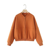 Zippered Bomber Jacket-Style Tunic 3399802 Loose High-Waisted Velvet Trousers 3199800
