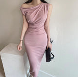 Xia New Korean Version Of The Folding Thin Dress Bag With The Ass To The Waist And Back Comfortable Heart Dress Bottom Dress