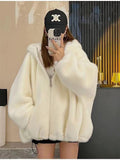 Hairy Hoodie Jacket Women's Autumn And Winter 2026 New Explosive Korean Version Lazy Loose Plus Thick Coat