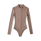 Spring And Autumn Long-Sleeved Blouse Solid Zipper Long-Sleeved New T-Shirt