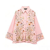 Spring New Long-Sleeved Printed Shirt 1281842 Rolling Edge Design Trousers 1281843
