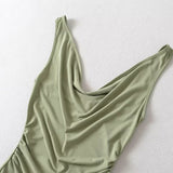 French Collar Dress Retro Niche Design Feeling Folded Waist Pure Desire To Play The Bottom Vest Long Skirt