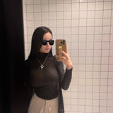 Casual Two Sets Of Long-Sleeved Coat + High-Neck Sleeveless Vest Thin Slim Tops South Korea Dongdae Tide