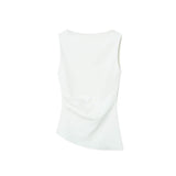 BSK&TRAF Women's Clothing 2025 Summer 2025 New Multi-Colored Folded Asymmetric Collar Collar Blouse 4424311