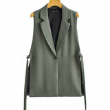 Hot Sales Spring 2025 New T-Shirt Decorated Open Fork Vest Suit Vest