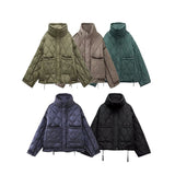 Women's Winter Loose-Fitting Pocket Jacket Cotton Coat