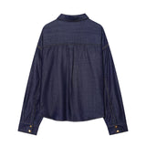 2026 Spring New Single-Dbutton Loose-Clensed Denim Shirt High-Waisted Denim Trousers Suit Women 4083026