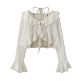 Autumn New Trend Hottie Style Lace Coat + Walled Small Sling + Straps With Hair-Sides Of Three-Piece Women