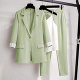 2025 New Spring And Autumn Leisure Suit Suit Small Fragrant Wind Three Sets Of Loose Suit Collar