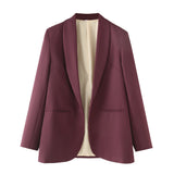 BSK&TRAF Women's Clothing 2025 Autumn New Commuter Style Fashion Green Fruit Collar Suit Jacket