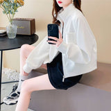 Casual Collar Collar Women Lazy Wind Loose 2025 New Chic Design Blouse Spring And Autumn Coat Tide