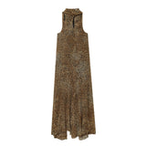 BSK&TRAF Women's Clothing 2025 New Fashion Animal Print Hanging Neck Dress 8753008