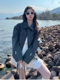 Brown Cool Leather Coat Woman 2025 Spring And Autumn New Small Spring Spring High-End Retro Locomotive Pu Jacket