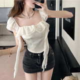 [] Solid Color Splicing Trend Drift Belt Vest Female Pure Lust Wind Lotus Leaf Side Design Slings