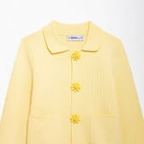 Spring New Beaded Buckle Trim Flat Needle Collar Jacket 4192033