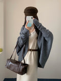 Early Autumn Korean Wears 2026 New Loose Lazy Wind Relaxation Bat Sleeve Knitted Sweater Shawl Jacket