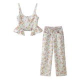 BSK&TRAF Women's Clothing 2026 Summer New Fashion Babes Lotus Floss Hanging Slings Set