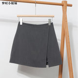 Irregular A-Word Fork High-Waist Skirt Short Skirt Women's Korean Dress Dress Dress 8872