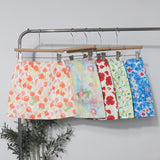 Oil Painting Print High-Rise Half-Dress Anti-Light A-Word Bag Babes Holiday Broken Flower Short Skirt Female 6116