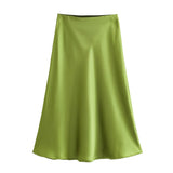 Spring 2025 New Tight Waist Simple Set Solid Color Lirt Solid Color Half Body Skirt