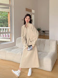 Qaqi Waistcoat Long Dress Fashion Set Spring And Autumn Women 2026 New Korean Version Of Thin Super-Looking Jacket Two Sets