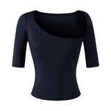 Pure Sleeve T-Shirt Girl Summer Chic Design Sense Slimming Shirt Hottie Elastic Small Top