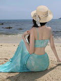Island Photo Beautiful Green Print Sling Dress Hottie Outing To Wear Bare Side Holiday Lace Dress