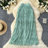 Rassel Dress Women 2025 Spring And Summer New Tight Waist-Up Thin A-Shaped Skirt In The Long High-Waist Cake Skirt