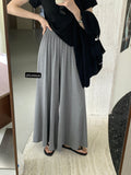 Model Broad-Legged Skirts 2025 Summer New High-Waisted Loose-Fitting Skirt Trousers