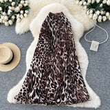 Vintage Leopard Print 100 Rheow Skirt 2026 New Wave Hem Long Skirts Long Skirts