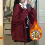 Ins Super Fire Jacket Women Autumn And Winter Oversize Hooded Thin Coat Korean Version Of The Loose Lazy Shirt Top