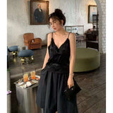 Euros And Goods 2025 Autumn New Korean Version Of Sexy Thin Air Hit The Color Lace Bottom Sling Vest Woman