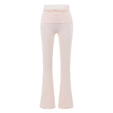 Pure Lust Lace Splicing High-Waisted Casual Trousers Women In Autumn Elastic Hanging Feeling Thin Yoga Long Pants